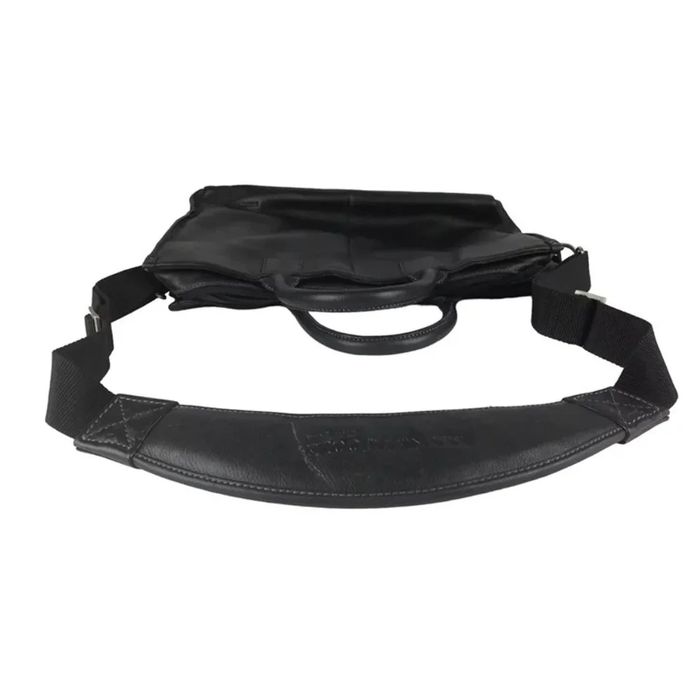 Kenneth Cole New York Unisex Adults‎ Black Leather Laptop Organizer Bag Size L